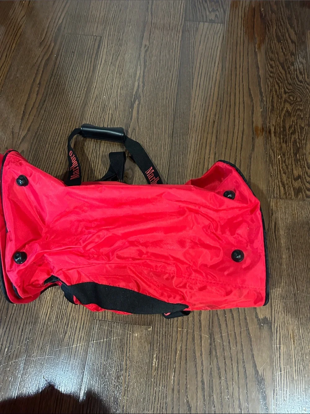 Marlboro Red Men's Duffel Bag with Black Accents logo bag